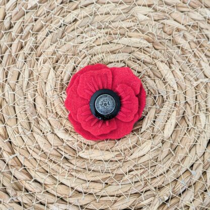 Broche fleur rouge Atelier Jocha