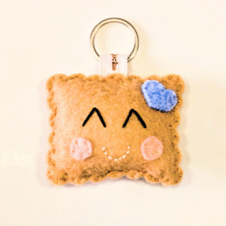 Porte-clés petit biscuit en feutrine de laine par l'Atelier Jocha