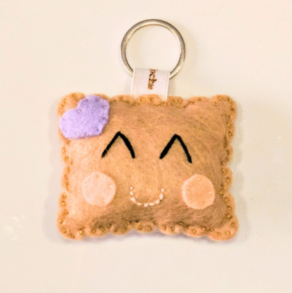 Porte-clés petit biscuit en feutrine de laine par l'Atelier Jocha