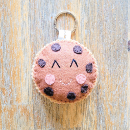Porte-clé Cookie en feutrine de laine création par l'Atelier Jocha