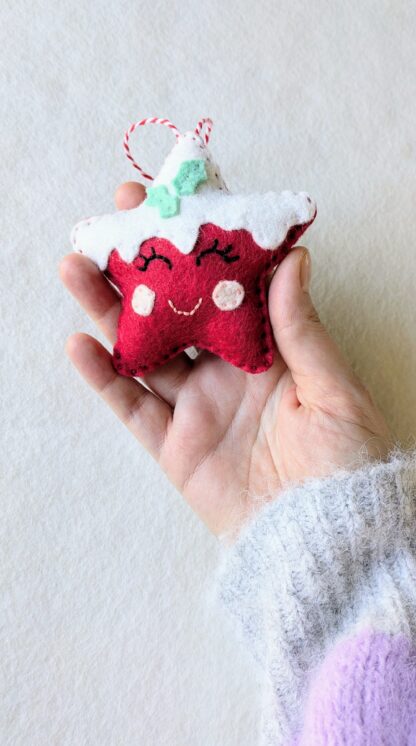 Étoile de Noël rouge houx – Image 3
