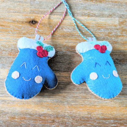 Moufle de Noël bleue – Image 3
