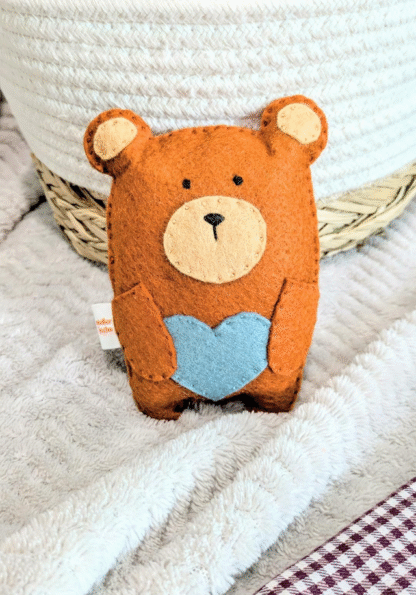 Ourson cœur bleu gris – Image 4