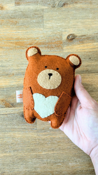 Ourson cœur vanille